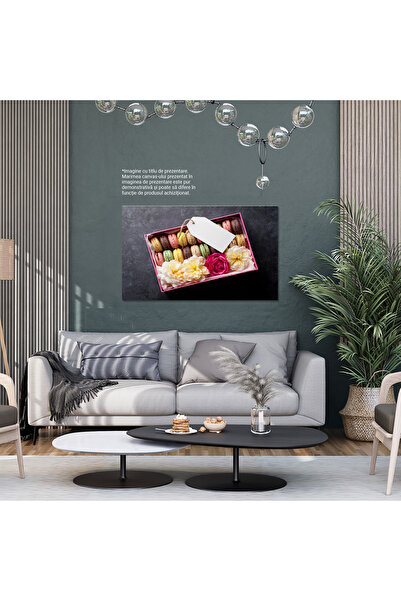 StoryGift Romania Tablou Canvas Cutie De Cadou Cu Macarons Si Trandafiri - Cadou, Macarons, Trandafiri, Romantism