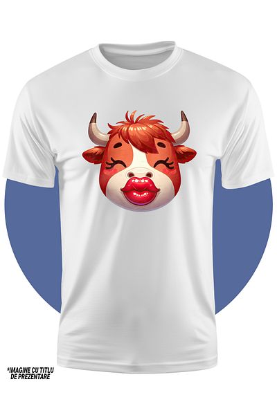 StoryGift Romania Tricou Copii Cu O Femela Zimbru Care Da Un Pupic, Ilustratie, Fericire, Iubire, Gest, Vale