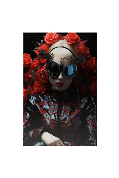 StoryGift Romania Tablou Canvas: Madona ,eleganta Florala Flori Taiate, Intuneric, Ochelari, Moda, Accesoriu De