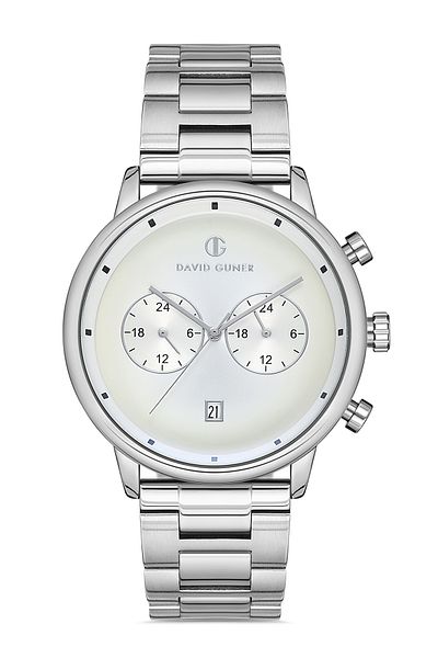 DAVID GUNER Men's Wristwatch with Silver Coated White Dial - Dg-8250Ga-A1