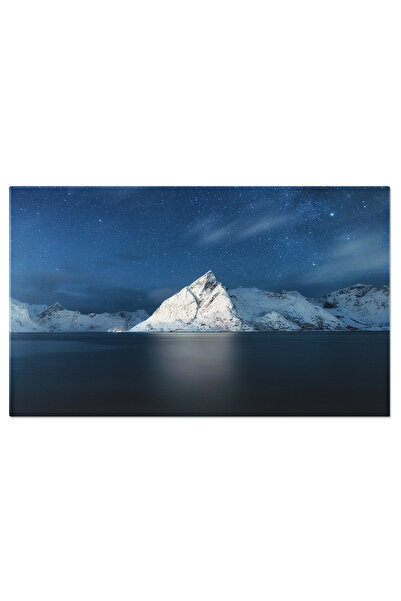 StoryGift Romania Tablou Canvas Peisaj Nocturn In Norvegia, Lofoten, Munte, Ocean, Noapte, Scenic 3322