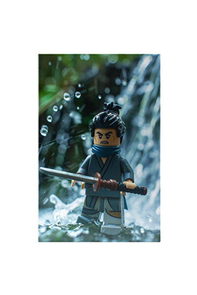 StoryGift Romania Tablou Canvas: Figurina Lego Samurai Cu Sabie In Kimono Alb...