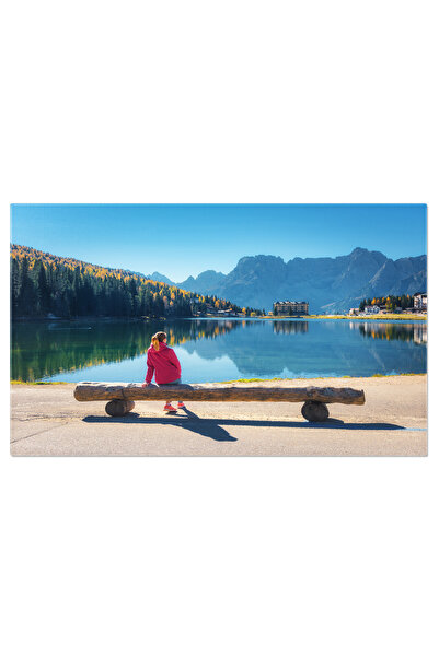 StoryGift Romania Tablou Canvas - Rasarit La Lac: Fata La Apele Reflectoare