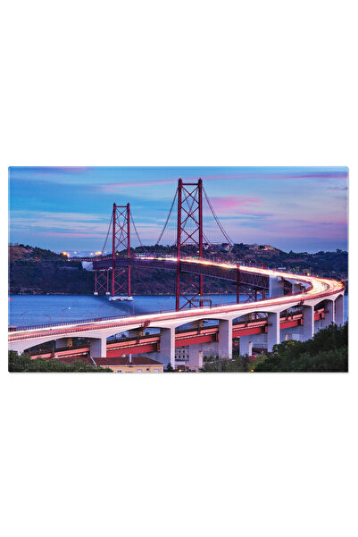 StoryGift Romania Tablou Canvas 40 x 25CM - Autostrada Nocturna - Vedere din Miradouro do Bairro do Alvito, Lis STG