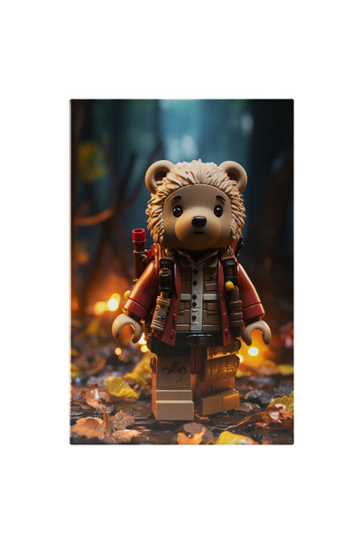StoryGift Romania Tablou Canvas: Urs Lego Cu Blana Si Ochii Tristi Cu Jacheta...
