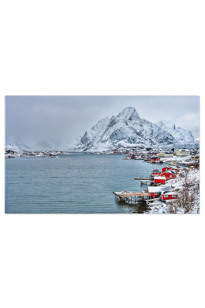 StoryGift Romania Tablou Canvas: Iarna In Lofoten - Satul Pescaresc La Fiord