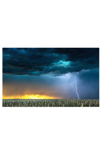 StoryGift Romania Tablou Canvas Furtuna Electrica Peste Camp In Oklahoma, Fur...