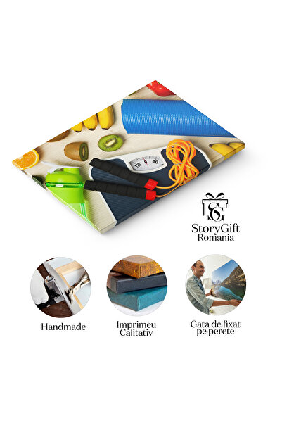 StoryGift Romania Tablou Canvas: Nutritie Si Bucurie: Sanatate, Ingrediente Si Mancare