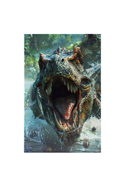 StoryGift Romania Tablou Canvas: Godzilla Cu Gura Deschisa In Apa - Suspans Pictura Digitala