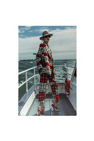 StoryGift Romania Tablou Canvas Women´s Fashion Cu Palarie Si Ochelari Negrii...