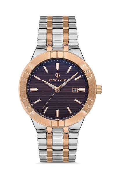 DAVID GUNER Rose White Coated Brown Dial Men's Wristwatch Dg-8388Ga-E6