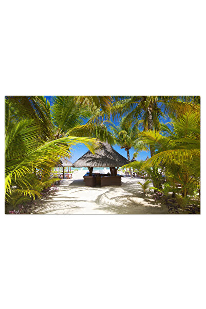 StoryGift Romania Tablou Canvas - Bar In Mauritius, Relaxare Pe Plaja Cu Palmieri