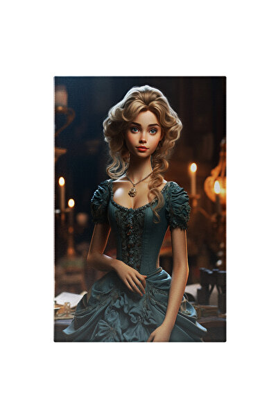 StoryGift Romania Tablou Canvas: Papusa Cu Parul Auriu Imbracata In Rochia De...