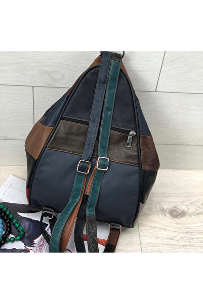 Deribag Жіночий рюкзак з натуральної шкіри, різнокольоровий 25*36*15 см