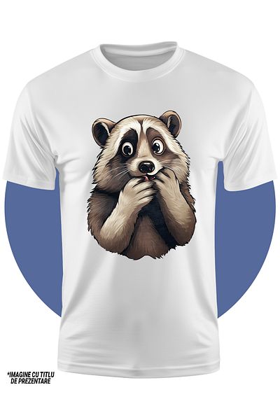 StoryGift Romania Tricou Copii Cu Un Raton Speriat, Uimit, Socat, Ilustratie, Animalut, Fricos, A Facut O Bo