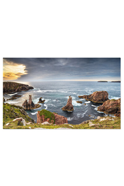 StoryGift Romania Tablou Canvas 120 X 80cm Brese In Nori, Stanci Marine, Scotia, Peisaj, Natura, Rural 120x80cm Stg