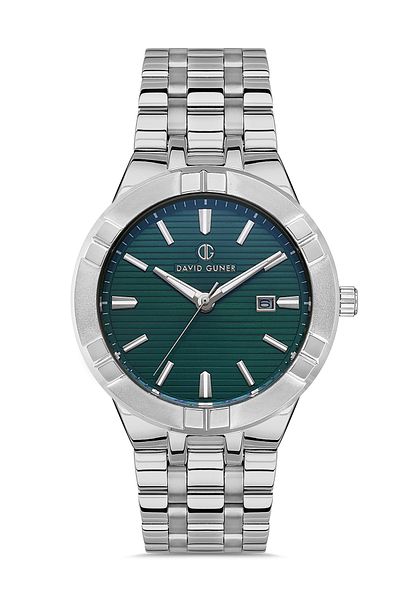 DAVID GUNER Men's Wristwatch with Silver Coated Green Dial Dg-8388Ga-A10