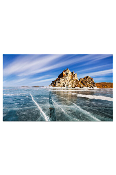 StoryGift Romania Tablou Canvas - Lacul Baikal Inghetat: Peisaj De Iarna In S...