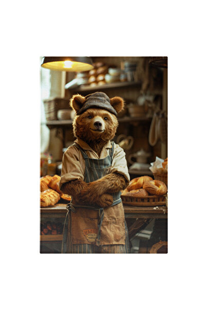 StoryGift Romania Tablou Canvas: Un Urs Brutar Cu Painea Pe Masa Plamadita - ...