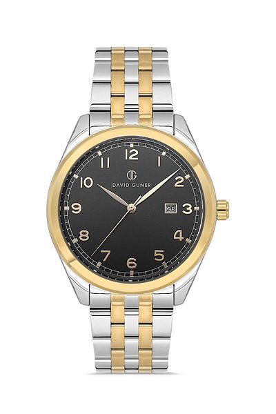 DAVID GUNER Yellow White Coated Black Dial Men's Wristwatch Dg-8733Ga-D2