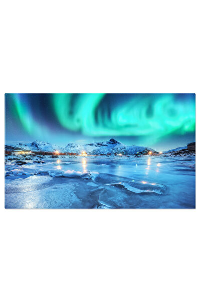 StoryGift Romania Tablou Canvas: Aurora Boreala La Lofoten - Privire De Sus A...