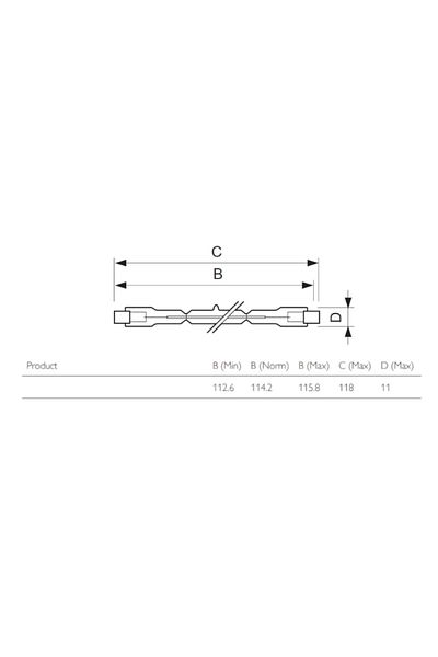 Osram Bec halogen Osram Haloline 64701 R7S 230W / 300W 118mm 5000Lm 2900K Alb Cald