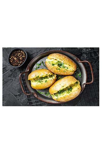 StoryGift Romania Tablou Canvas - Kumpir Turcesc: Cartof Copt Cu Branza, Poru...