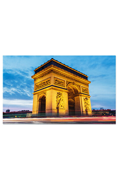 StoryGift Romania Tablou Canvas: Arcul De Triumf Si Champs-élysées - Noaptea Inaltimilor Luminoase