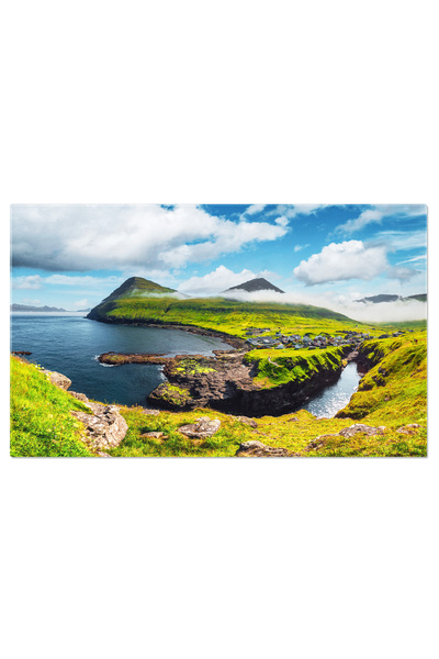 StoryGift Romania Tablou Canvas Sat In Insulele Feroe: Viata Rurala In Natura...