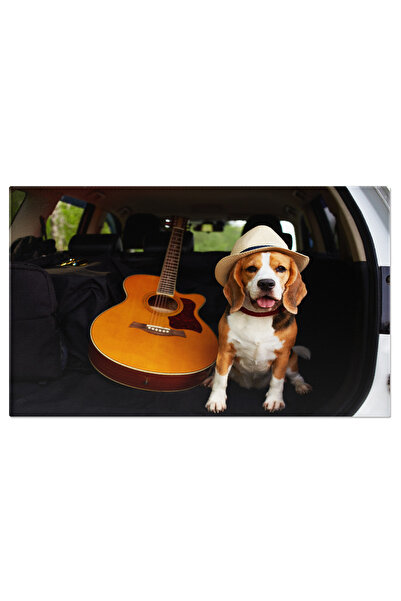 StoryGift Romania Tablou Canvas Beagle Dragut Cu Palarie De Paie, Calatorie, ...