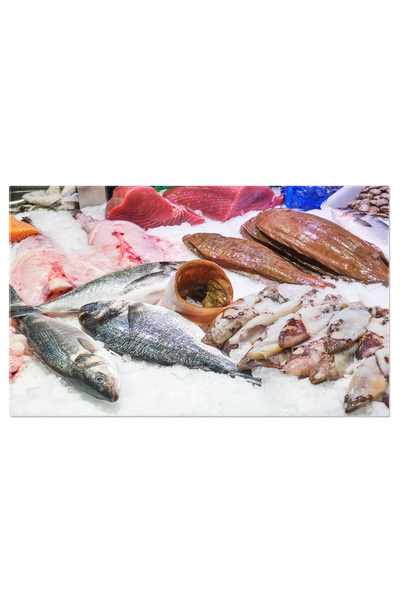 StoryGift Romania Tablou Canvas Stand De Piata Cu Peste Si Fructe De Mare, Piata, Peste, Fructe De Mare, Vanzare,