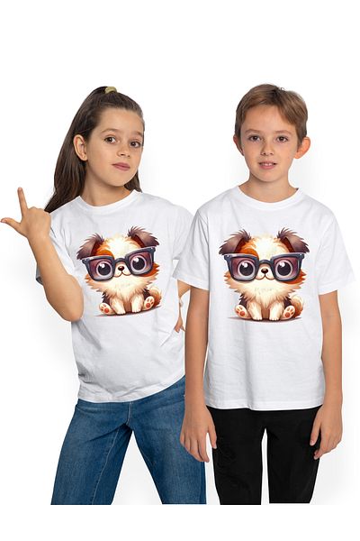 StoryGift Romania Children's T-shirt with a tiger cub with bunny ears, illustration, painted egg, playful 100%