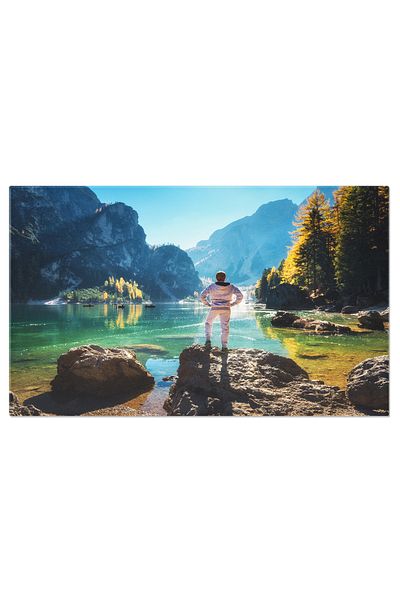 StoryGift Romania Tablou Canvas: Peisaje Reflectie In Dolomiti - Oameni Si Natura In Armonie