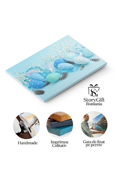 StoryGift Romania Tablou Canvas: Decoratiuni De Paste - Oua Colorate Si Festive