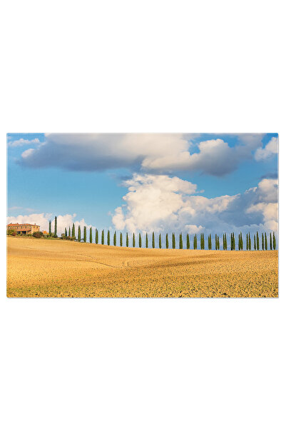 StoryGift Romania Tablou Canvas Peisaj Tipic Italian Cu Ferma, Chiparos Si Gr...