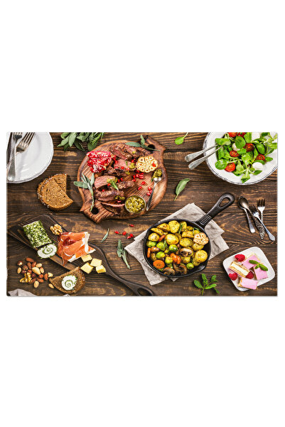 StoryGift Romania Tablou Canvas: Bucata De Vita Gratar Pe Fundal De Lemn - Barbecue, Beefsteak, Holidays