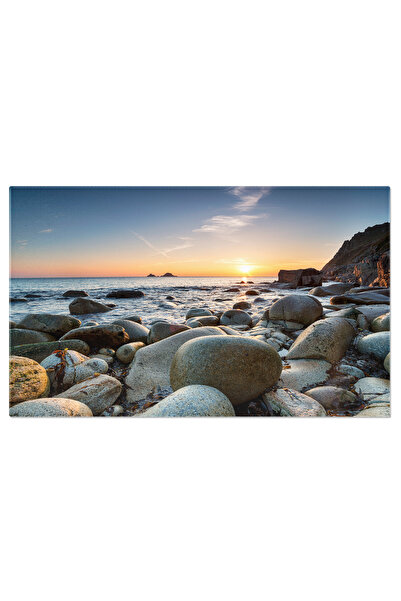 StoryGift Romania Tablou Canvas 40 x 25CM Fotografie Apus la Porth Nanven in ...