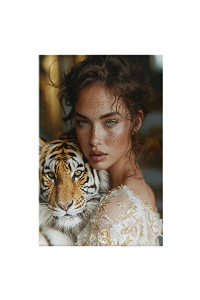 StoryGift Romania Tablou Canvas Fata Cu Ochii Sclipitori Si Par Saten In Roch...