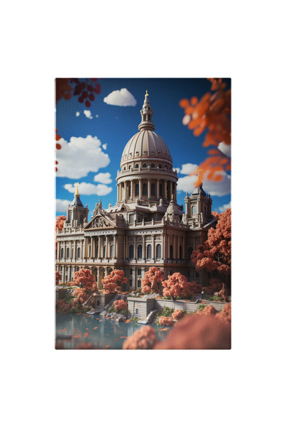 StoryGift Romania Tablou Canvas: Cladire Istorica Banca Nationala Copaci Infl...