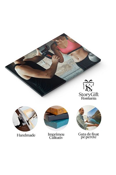 StoryGift Romania Canvas Painting 40 x 25CM Personal Training Trainer Helping a Woman Put on Gloves STG