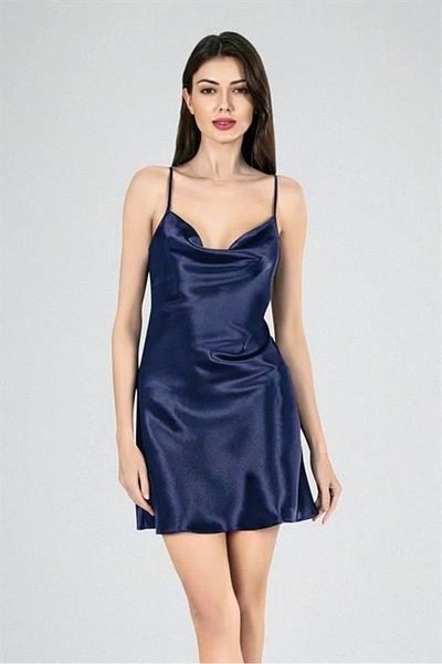 Aria's Closet Short Nightgown Degaje Navy Blue 7740