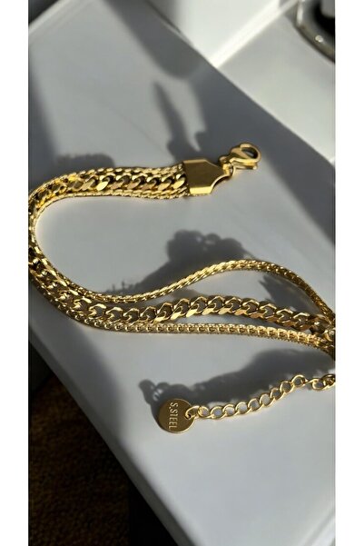 İNN JEWELLERY Steel Bracelet Tarnish-Free Antiallergic 3-Piece Chain Figure (2 Years Importer Warranty)