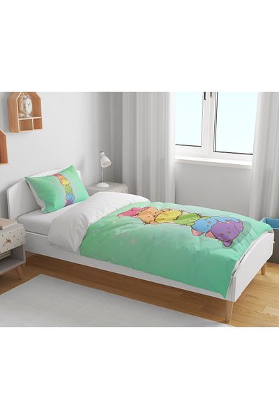 Home Cute Cat 3D Digital Printed Single Child Teenager Bedding Set Without Sheets