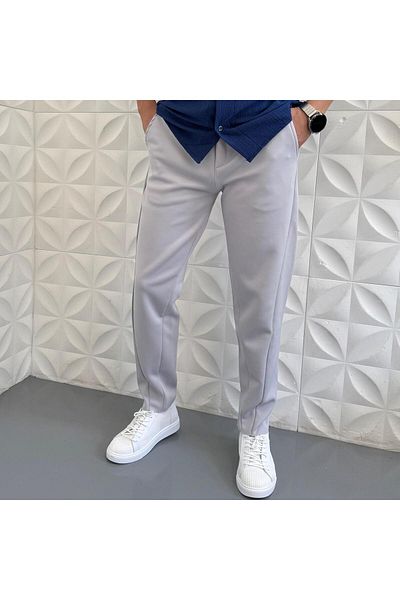 WENMİNG Men's Scuba Fabric Carrot Cut Pants