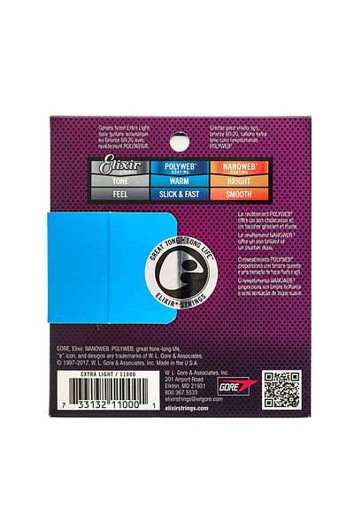 Elixir Elixir Polyweb Extra Light Acoustic Guitar Strings