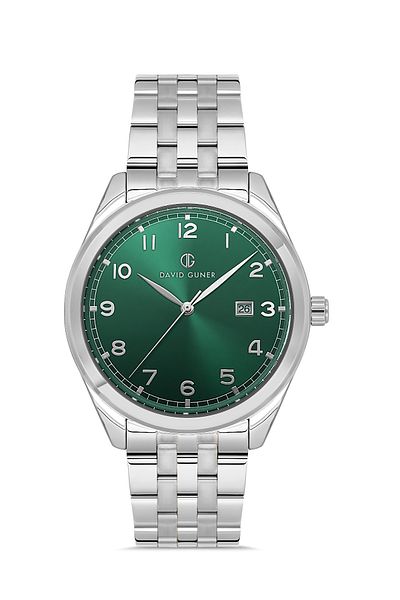 DAVID GUNER Men's Wristwatch with Silver Coated Green Dial Dg-8733Ga-A10