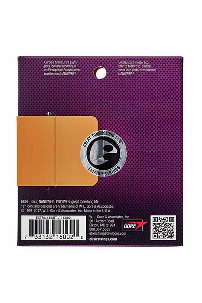 Elixir Elixir Nanoweb Phosphor Bronze Extra Light Acoustic Guitar Strings 10-47