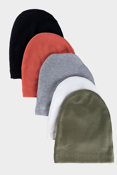 Damla Soft and Delicate Baby Cotton Beanie Set of 5 for Children
