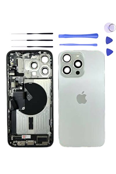 Basriko iPhone 13 Pro Max Arka Kapak Pil Kapağı Cam Ürün BEYAZ RENK