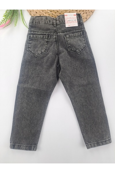 Butik Erkek - Kız Çocuk Kot Pantolon Lastikli Bel Ayarlanabilir Bel Premium Kalite Yırtık Detaylı Kot